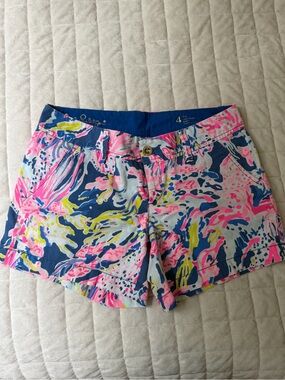 Lilly Pulitzer Neon Pink, Blue & Yellow Printed Shorts